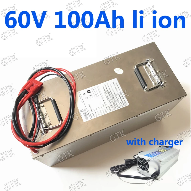 

GTK Lithium ion 60V 100AH li ion bateria for 12000w scooter ebike sweeper tricycle Sightseeing car golf cart EV RV +10A Charger