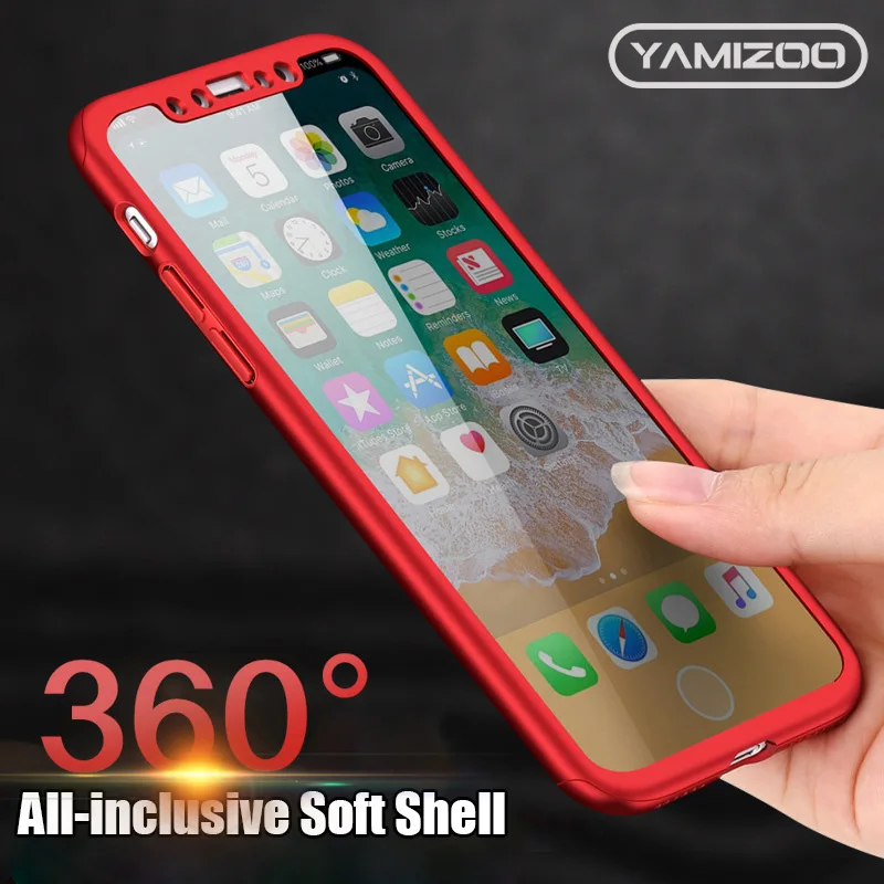 Силиконовый чехол YAMIZOO для iPhone 7 6 6s 8 X силиконовый на 360 градусов мягкий Plus On |