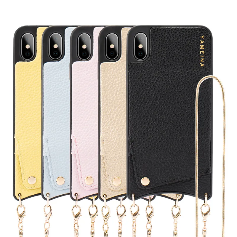 

Fashion Wallet bag for Credit Cards Phone Case Cover Crossbody with Strap long chain for Iphone X XR XSMAX XS 6S 6 8 7 plus case