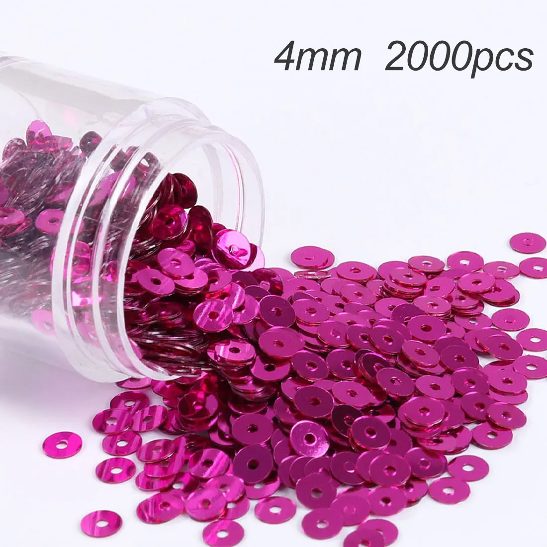 2000Pcs(10g) 4mm Matting Sequin PVC Flat Round Dull Polish Sequins Paillettes Sewing Wedding Craft Women Garments Accessories - Цвет: Silver and Rose