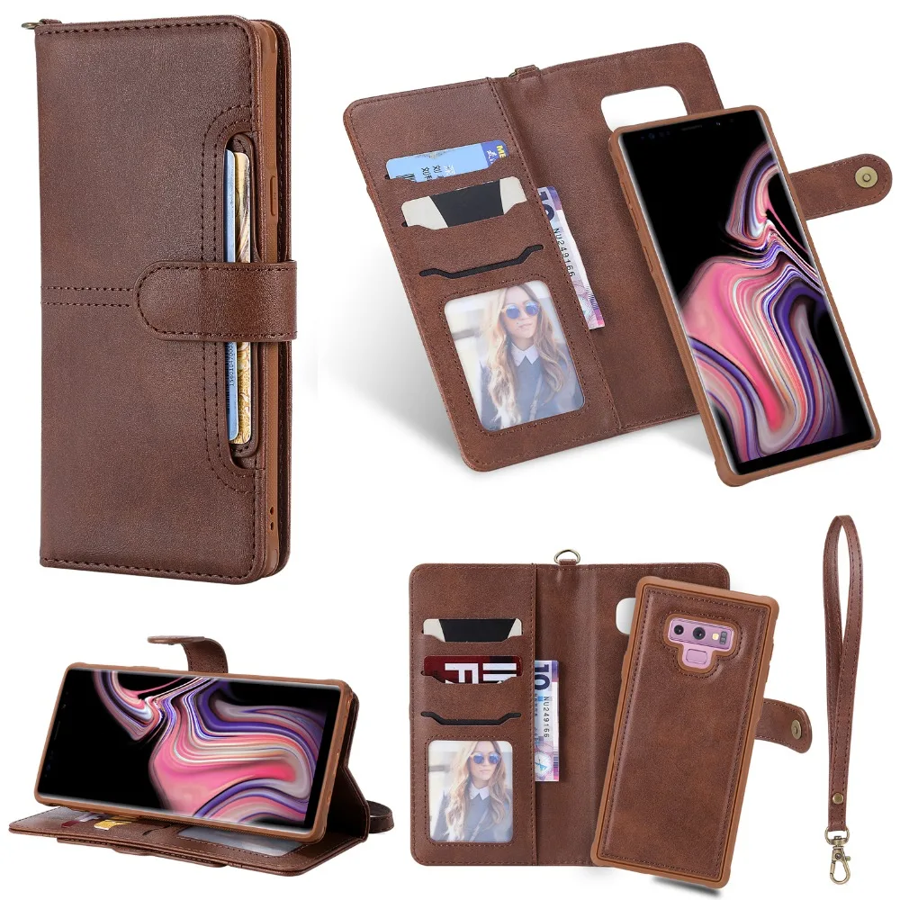 

Flip Case for Galaxy Note 9 Luxury Detachable Leather Wallet Phone Cases Magnet Closure Cover for Samsung Galaxy Note 9 S9 S8