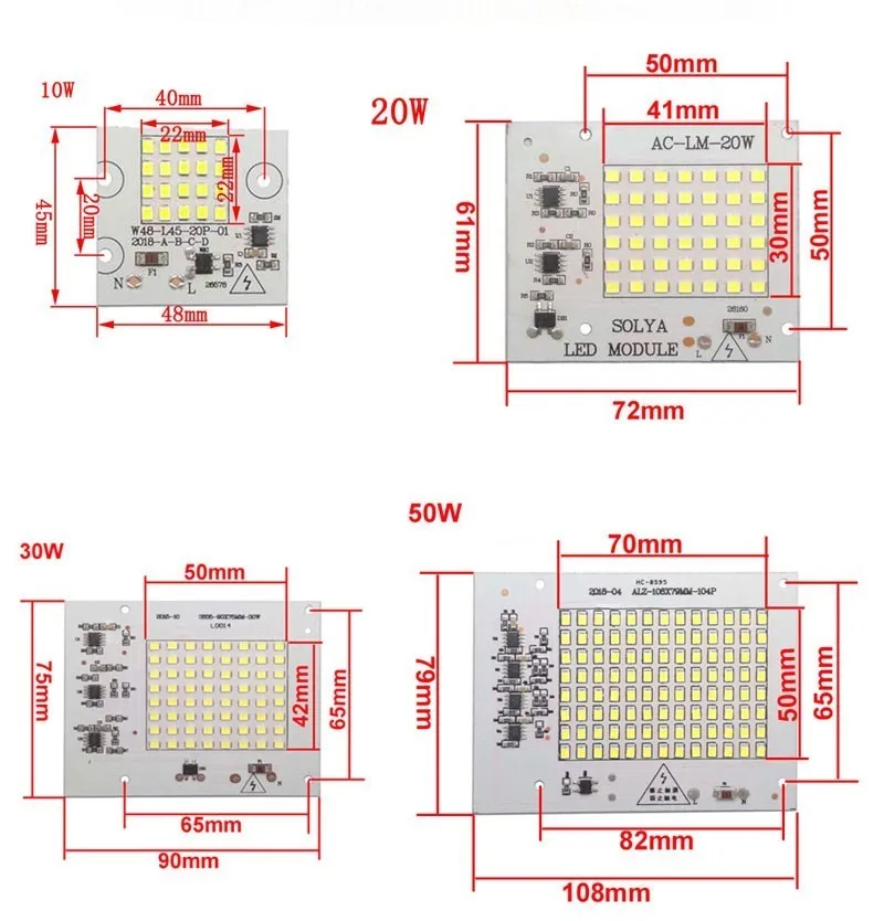 10 шт./лот светодиодный чип SMD для прожектор 10 W/20 W/30 W/50 W/100 W AC220V вход смарт-ic для поделки из двери светильник-прожектор заливающего света