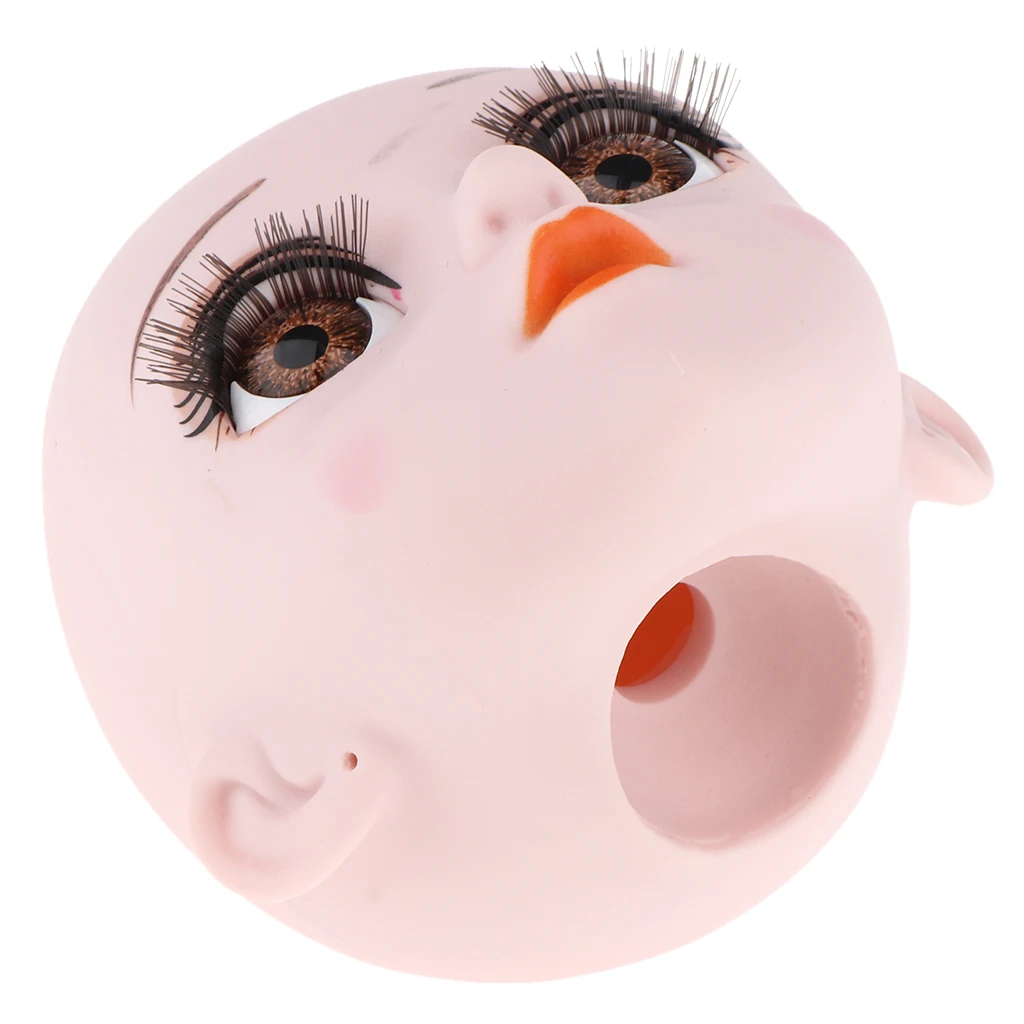 Plastic Female Doll Head Sculpt with Eyes for 1/3 BJD OB Doll Custom Accs Practise Make Up Dolls Head Body Part for Girl Doll