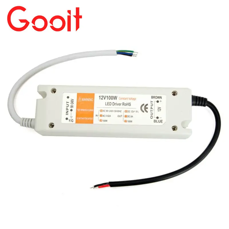 

led strip adapter 12V 8A 100W Power Supply adaptor transformers switch for LED Strip RGBW ceiling Light bulb lamps driving power