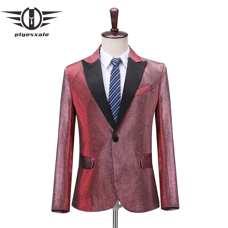 

Gradient Color Blue Purple Red Champagne Blazer Men Slim Fit Groom Wedding Blazers For Men Elegant Prom Party Stage Costume Q615