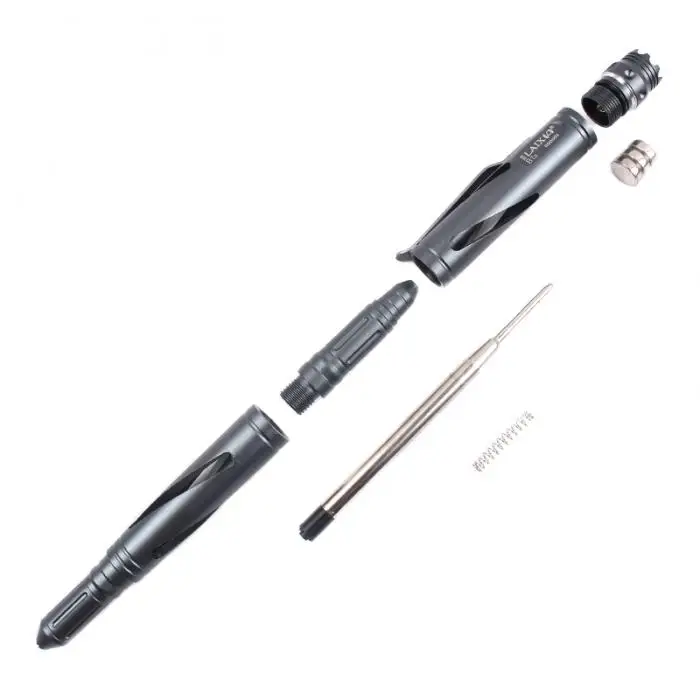 Новая алюминиевая тактическая ручка Самозащита стеклянный светодио дный выключатель светодиодный фонарик офисная чернильная ручка EDC