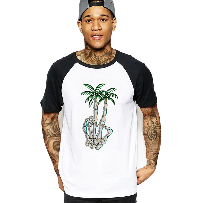 Винтажная футболка с пальмой мира 2019 уличная рок музыка череп ручная роскошный