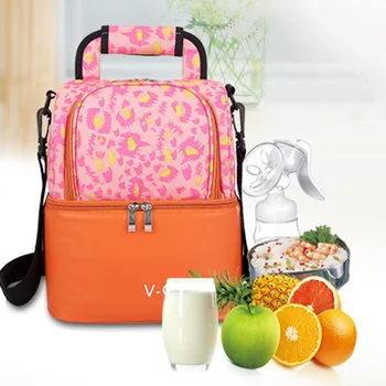 

Large Capacity Zipper Diaper Backpack Insulated Cooler Bag Water Milk Bottle Fruit Storage Holder Bag Travel Multi-function
