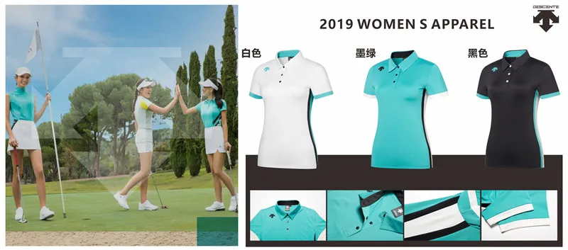 Women DESCENTE golf T shirt new Summer Short sleeve T shirt 3 colors ...