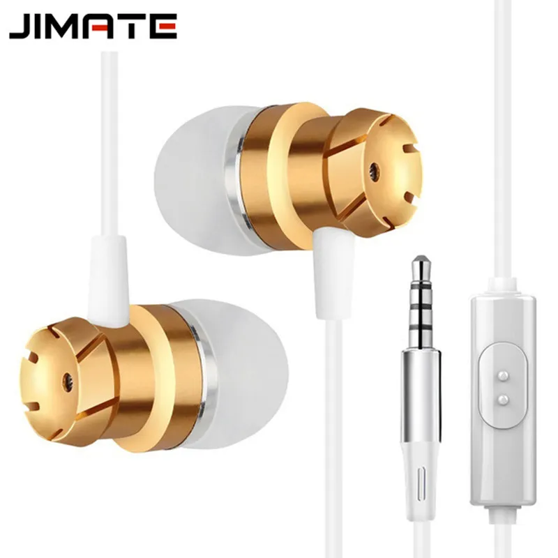 Goedkoop Jimate In Ear Oordopjes Geluidsisolatie Hoofd telefoon Metal HiFi Stereo Handsfree Oortelefoon voor iPhone X 8 Samsung Huawei Sony xiaomi