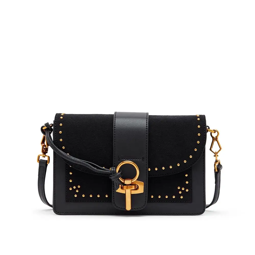 

2019 New Women Genuine Leather Messenger Bag,Design Cowhide Shoulder Bag Black Purse bolsas mujer