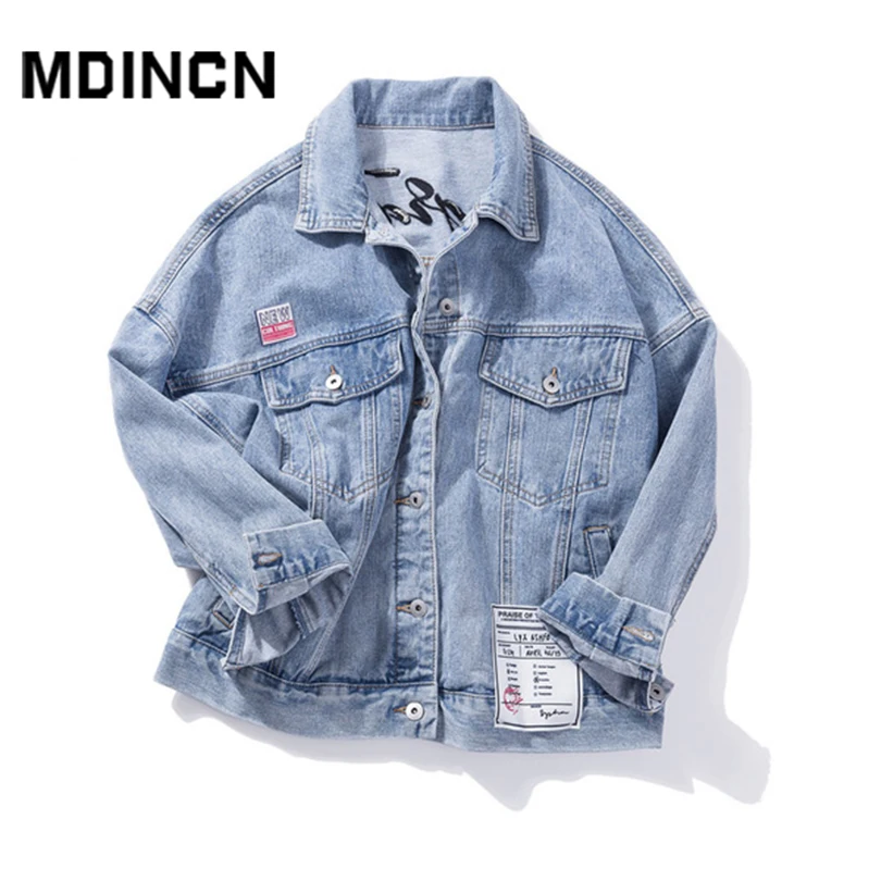 

MDINCN Autumn And Winter Large Size Female Jacket Loose Thin Embroidery Denim Jacket Casual Jacket For Women