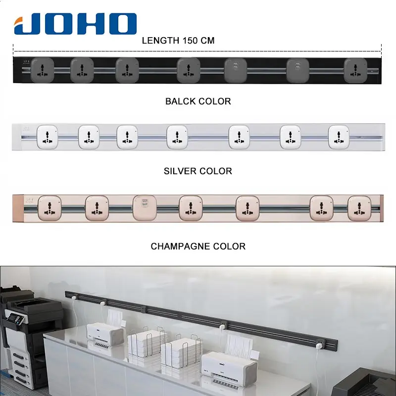 JOHO 150 см алюминиевый Socketbar 8000 Вт USB разъем питания настенное зарядное устройство адаптер электрическое настенное зарядное устройство адаптер 250 В для гостиной