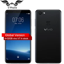 Глобальной прошивки VIVO V7 4 г LTE Мобильного Телефона 5.7 дюймов 4 ГБ Оперативная память 32 ГБ Встроенная память Восьмиядерный 24.0mp 3000 мАч Android-смартфон