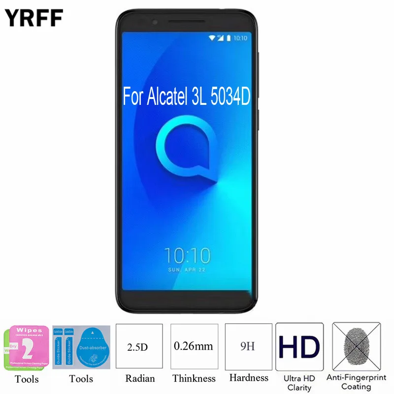 Закаленное стекло 2.5D для Alcatel 3L 5034D 2 шт. | Мобильные телефоны и аксессуары