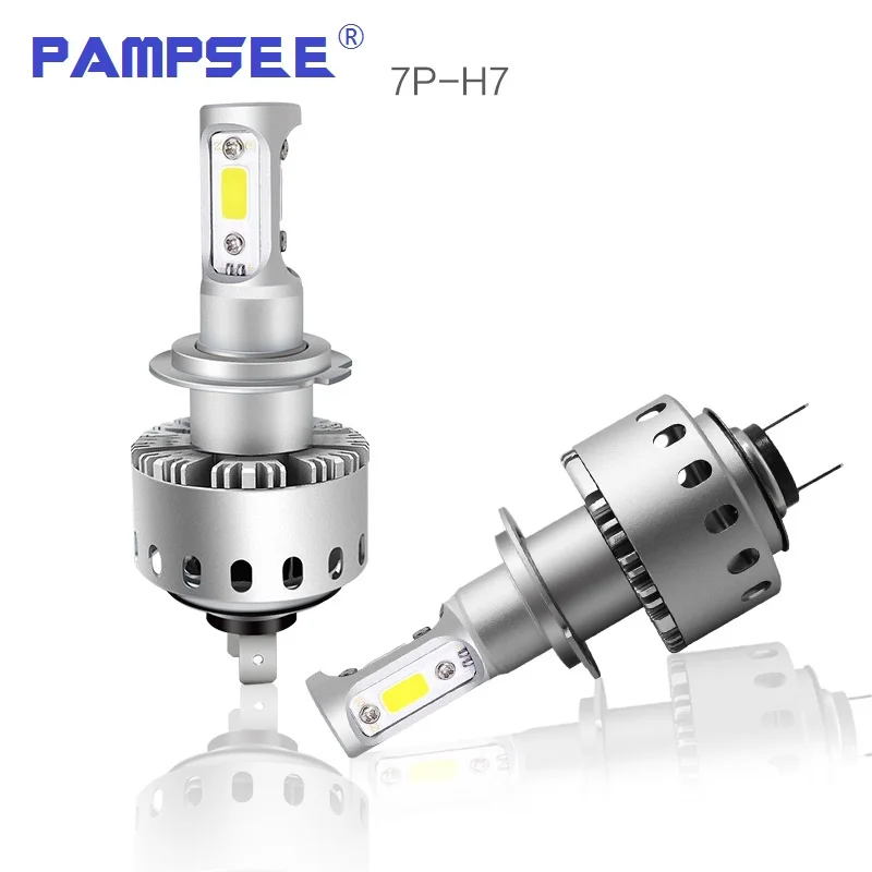 PAMPSEE 7 P H4 H7 H11 светодиодный фар на основе технологии COB H1 9005 9006 90 Вт стайлинга автомобилей авто светодиодный лампы DC12-24V 6000LM IP65 6000 K белый