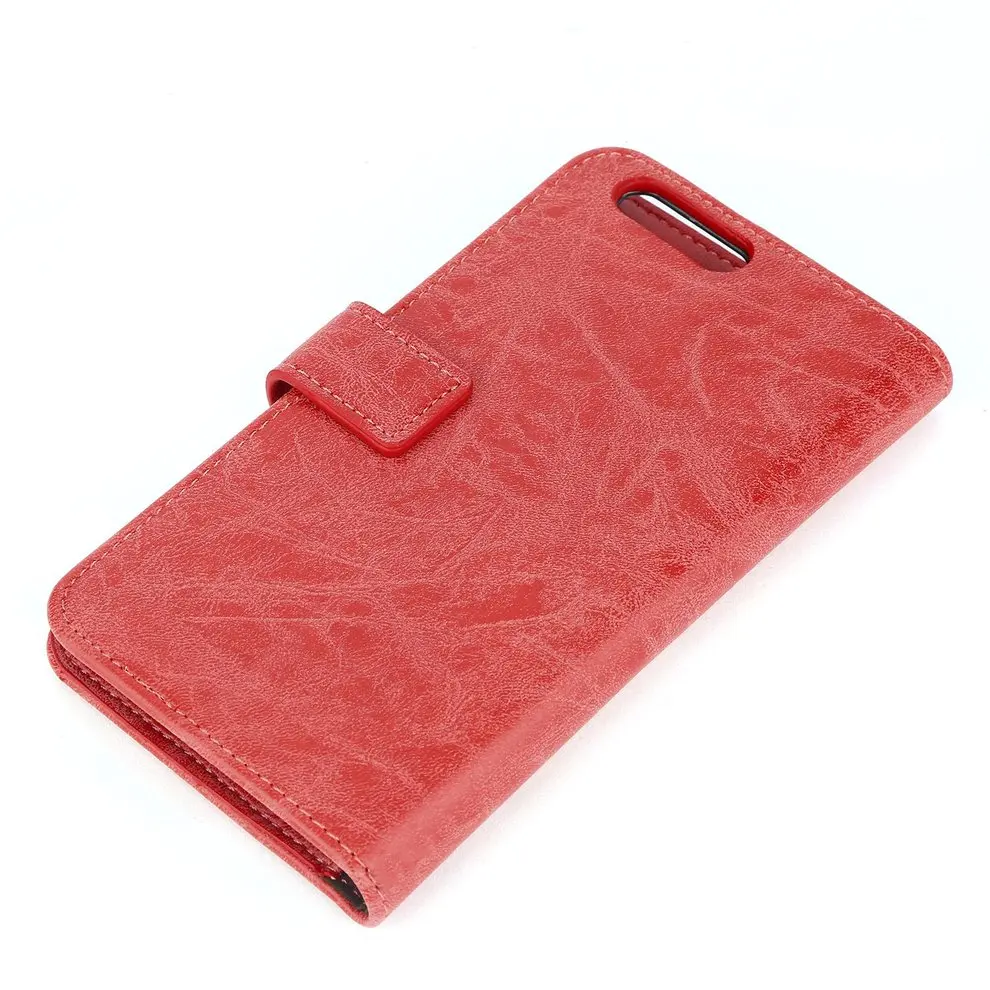 

8pcs Red PU Leather Phone Case Flip With Card Slots & Back Cover & Wallet For Oneplus 5