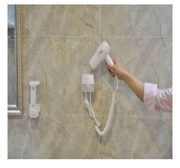 Фен настенный с тремя зубцами для ванной комнаты, косметический светильник для волос, легко чистится, компактный, легко упаковывается