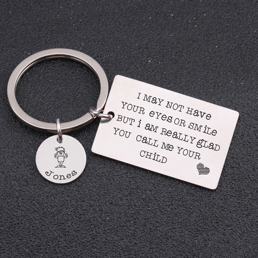 

Key chain Stepfather Stepmother Present Jewelry Trendy Key Chain Personalised Step Mom Dad Keyring Key Holder Pendant Gifts