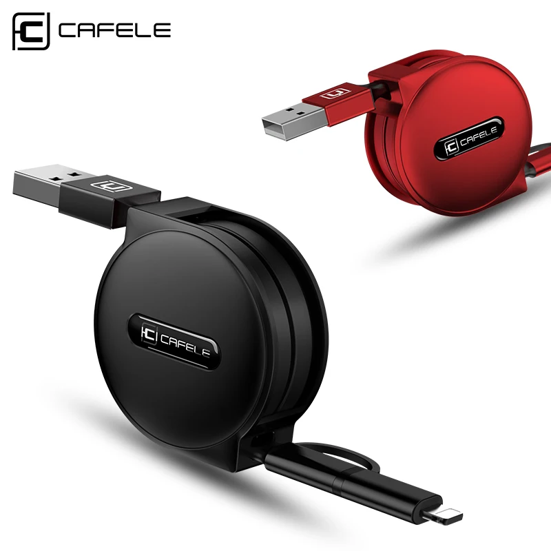  Cafele 2 in 1 Micro USB Kabel für iPhone Mini USB Kabel Versenkbare Tragbare Ladekabel für iPhone 8
