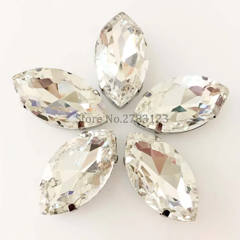 

Horse eye shape Silver bottom sew on rhinestones with claw,High-quality Glass Crystal loose rhinestone,diy/Clothing accessories