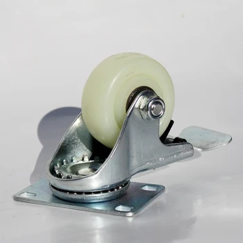 

3inch caster nylon wheel bearing caster universal mute Industrial small carts medical bed wheel Trailer wheel with brake