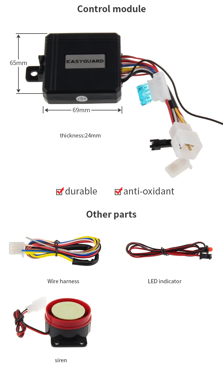 Качественный easyguard 2 way мотоциклетная сигнализация с дистанционным стартером двигателя датчик движения цветной ЖК-дис