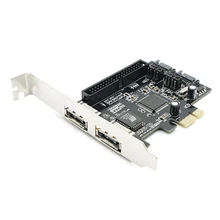 Carte contrôleur RAID sata ii + IDE PCI Express Combo, 1Port IDE + 2 ports sata + 2 ports esata, pour ordinateur de bureau et portable