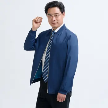 

Man Autumn Spring Casual Bomber Jacket Wine Red Blue Beige Car Coat Middle Aged Mens Zipper Front Short Jackets Father Clothings