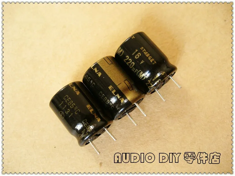 ELNA black gold letter STARGET 220uF 16V220uf audio electrolytic capacitor | Электронные компоненты и