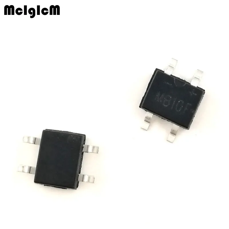 

MCIGICM 100pcs Bridge rectifier mb10f sop4 0.5a 1000v sop4 b10f