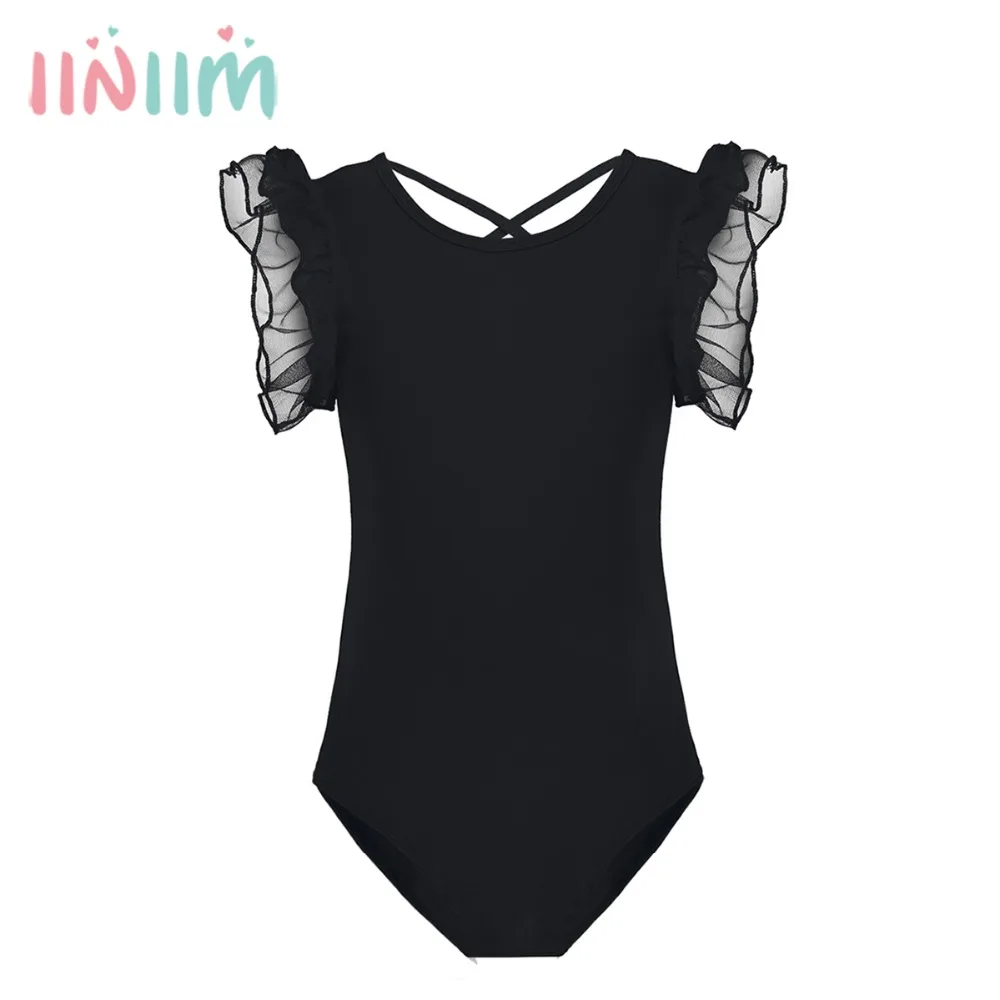 Детский гимнастический костюм без рукавов для девочек трико танцевальная одежда Принцесса Балерина Фея вечерние костюмы пачка танцевальное платье