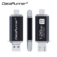 DataRunner высокоскоростной OTG USB флэш-накопитель 32 ГБ флэш-накопитель Micro usb 64 ГБ 128 ГБ 256 ГБ Тип C USB флешка 3,0 флешка