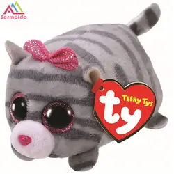 Sermoido TY Teeny 4 ''Кэсси Grey Cat Мини TY плюшевый Плюшевые чучело Коллекционная мягкие большие глаза куклы игрушки для детей