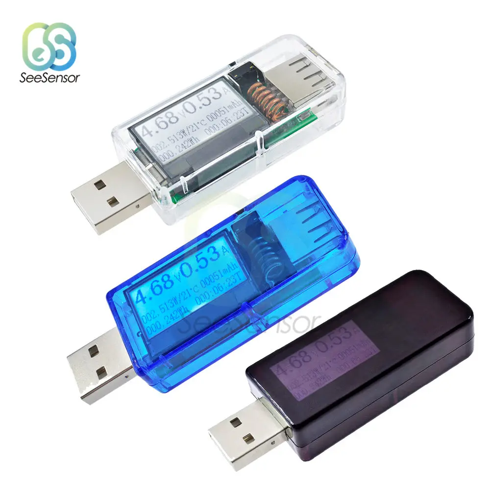 

12 in 1 Digital USB Voltmeter Tester LCD DC Current Meters Capacity Tester Voltmeter Ammeter Voltage Detector for Smartphone PC