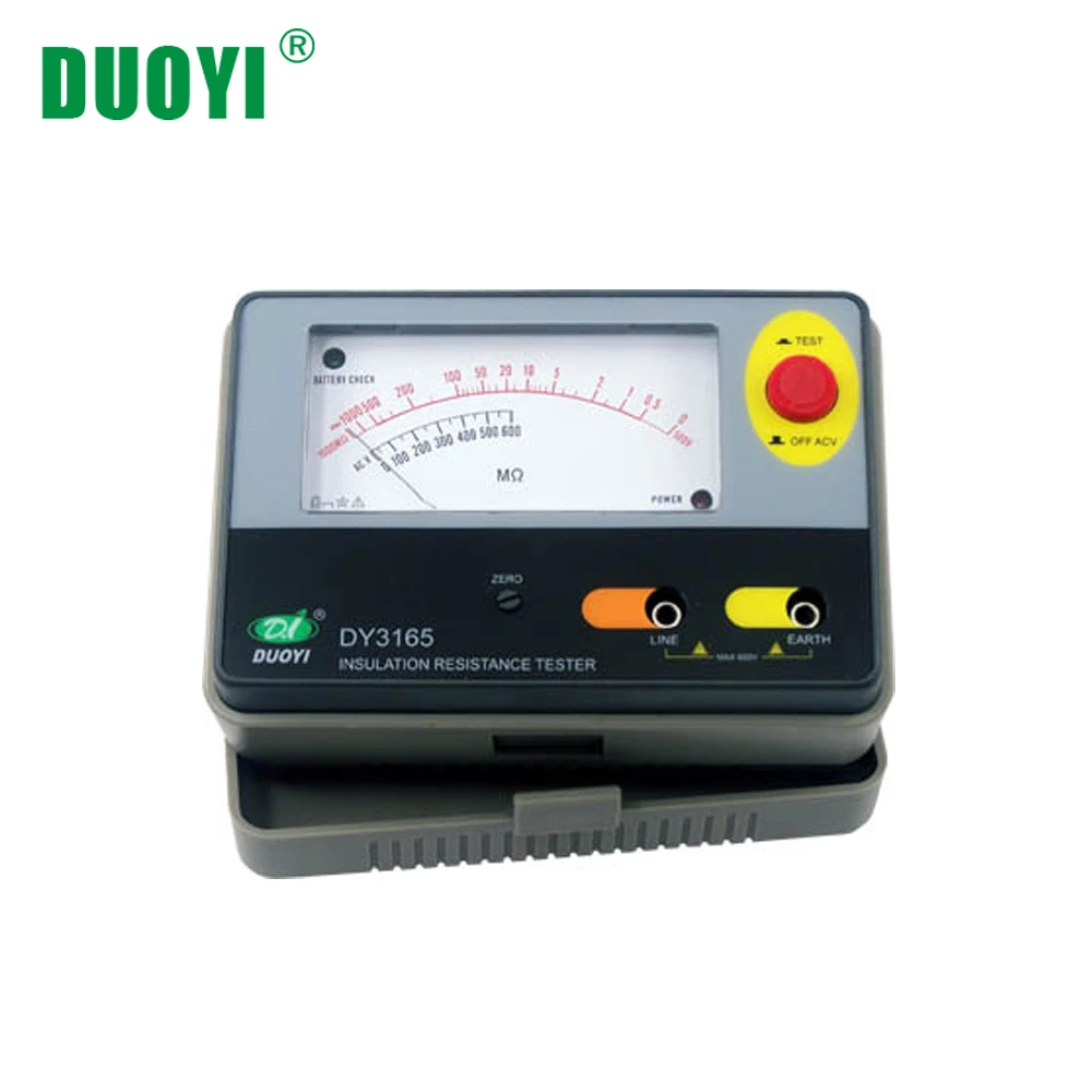 

DUOYI DY3165 Electrical Resistance Meters 500V 2000Mohm Analogue Megger Insulation Tester with Electronic Pointer Circuit Test