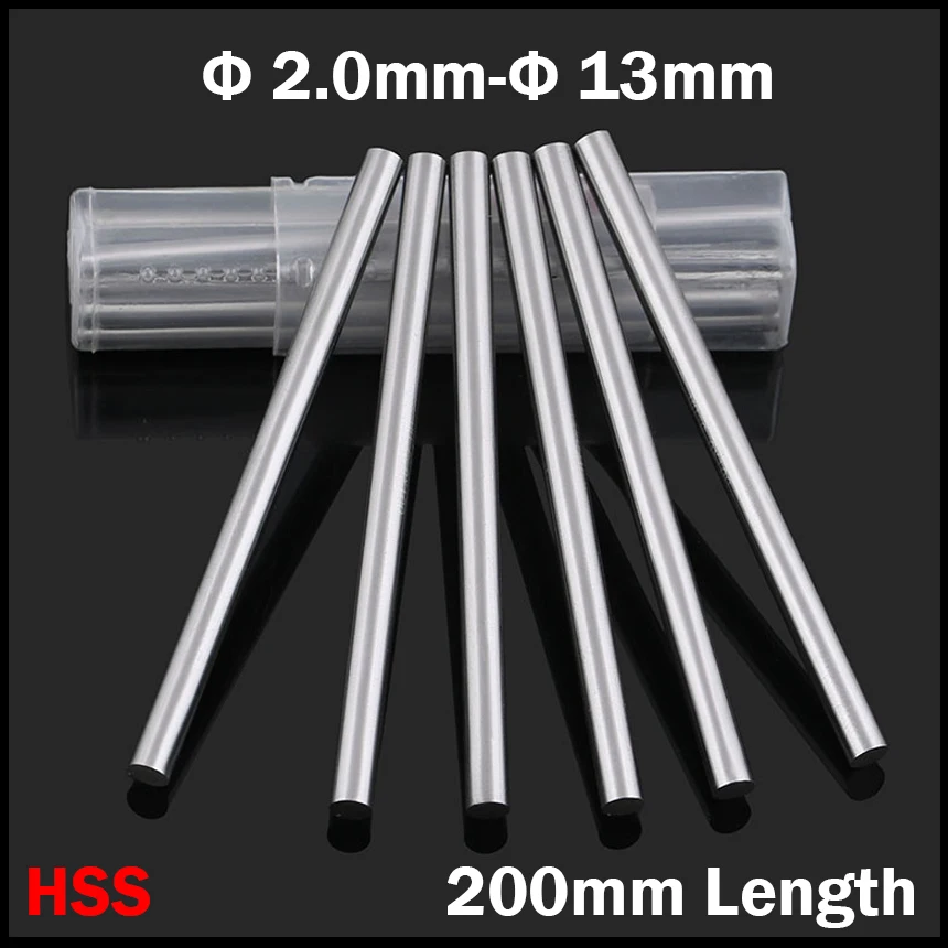 Brocas HSS Jobber, vástago redondo CNC, cortador de moscas, barra de herramientas de torneado, 2mm, 2,5mm, 3mm, 3,5mm, 4mm, 4,5mm, 200mm de longitud