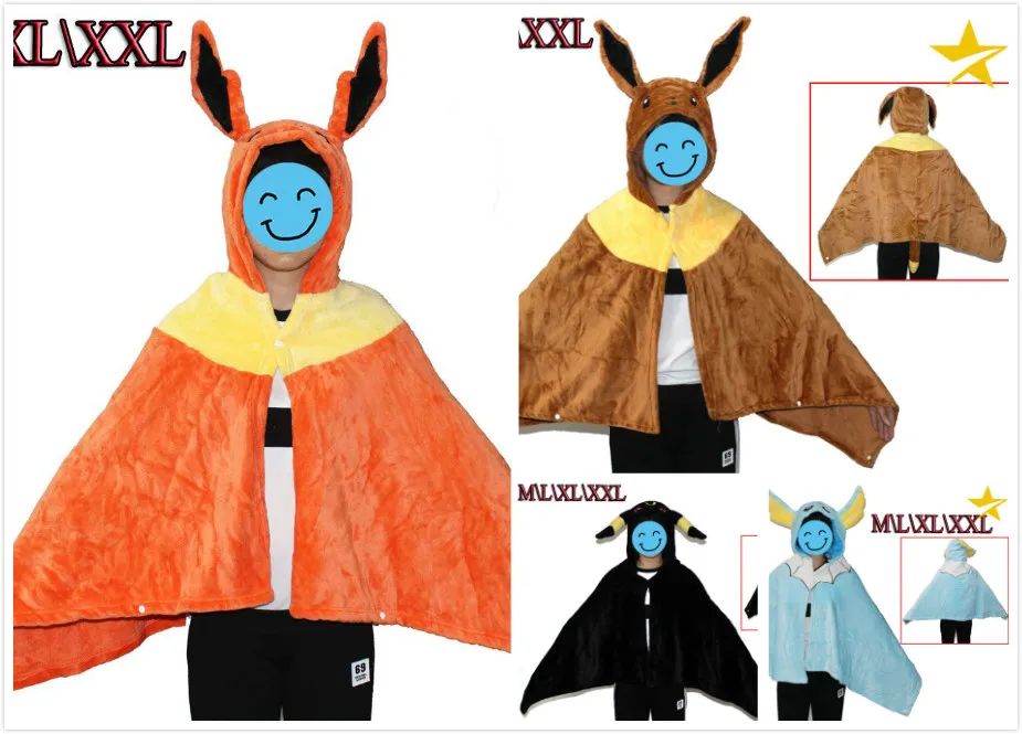 Giancomics карман монстров Eevee плащ мантия манто плюшевые Crewnecks кашемировая верхняя