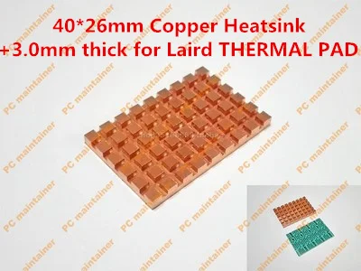 

40*26mm Copper Heatsink+3.0mm thick for Laird THERMAL PAD mSATA NGFF 5030 msata3.0 solid state disk SSD radiator cooling