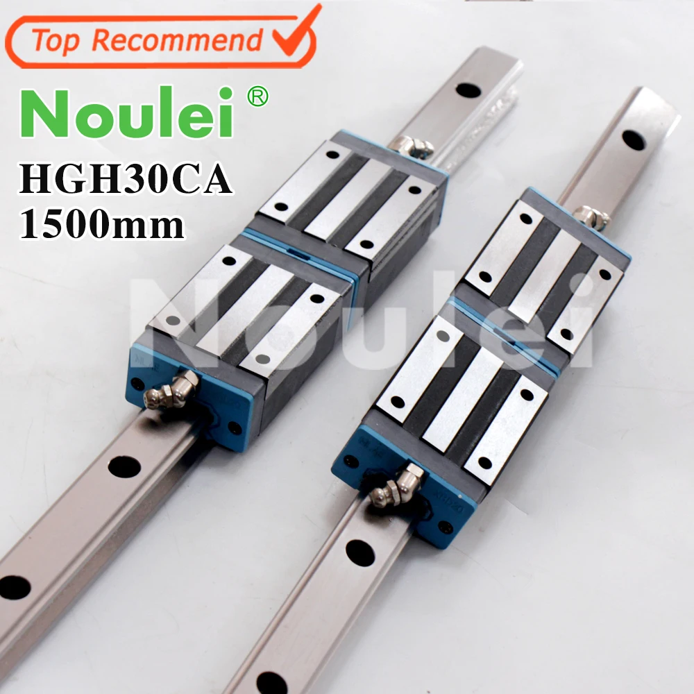 

Noulei HGH30CA Slide Block with 1500mm HGR30 linear guide rail 30 set for Diy CNC parts HGH30