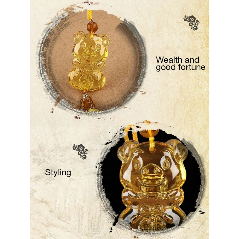 Car Pendants With Tassel Financing Pig Shape Safety Companionship, Add Perfume And Refresh Air Holiday Gift New Year Decoration