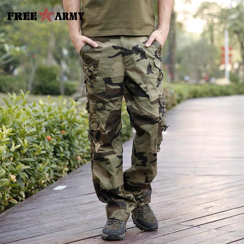 Pantalones de camuflaje para hombre, informal de con múltiples bolsillos, de talla grande, Mk 728B otoño|trouser buttons|trouserspant suit - AliExpress