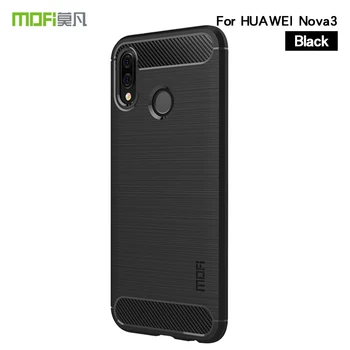 

MOFi For Huawei Nova 3 Case Cover Carbon Fiber Heavy ShockProof Full Protector Fitted Soft TPU For Huawei Nova 3 Back Cover