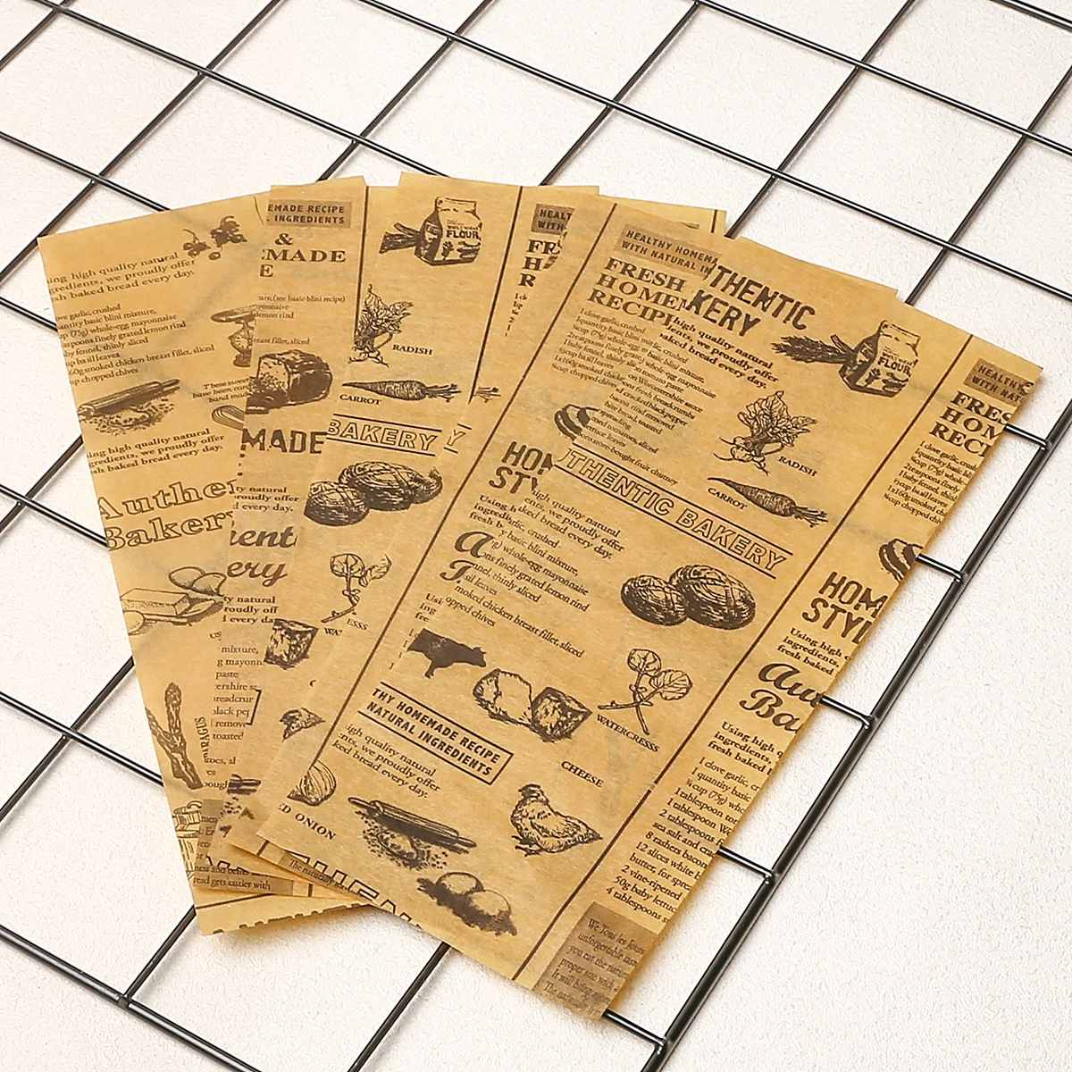25x10cm 50pcs Oil-proof paper Food Basket Liners For BBQ Sandwich Fast Bakeware Food Wrap Packing Baking Supplies