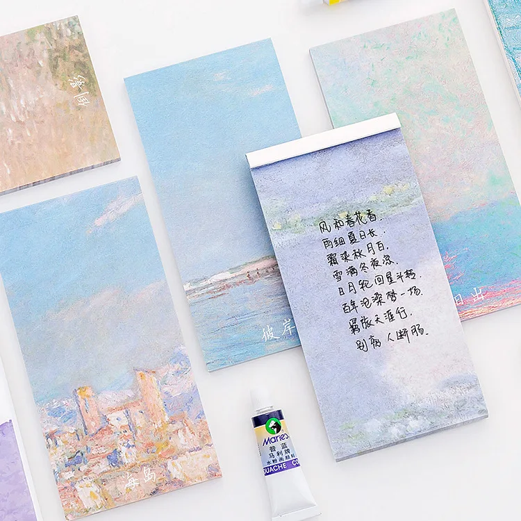 

Creative hand-painted oil painting strip scrip can be torn to sign the paper word this plan with this note memo pad