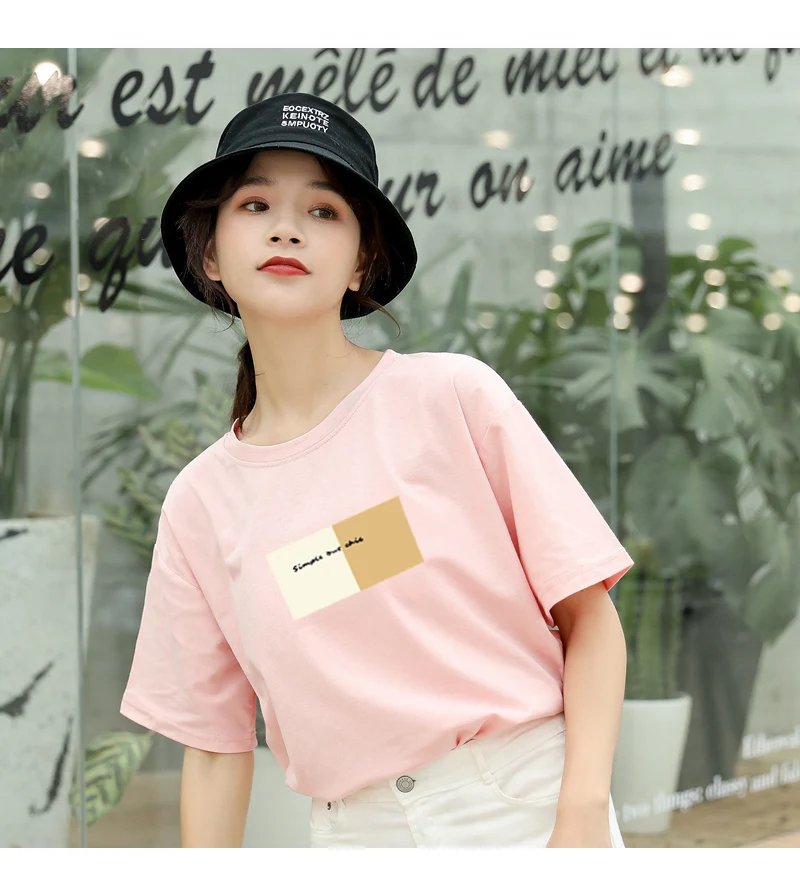 New Women T-shirts Casual Harajuku Letter Printed Tops Tee Summer Female Short Sleeve Cotton Loose Korean Tumblr T Shirt Clothes (13)