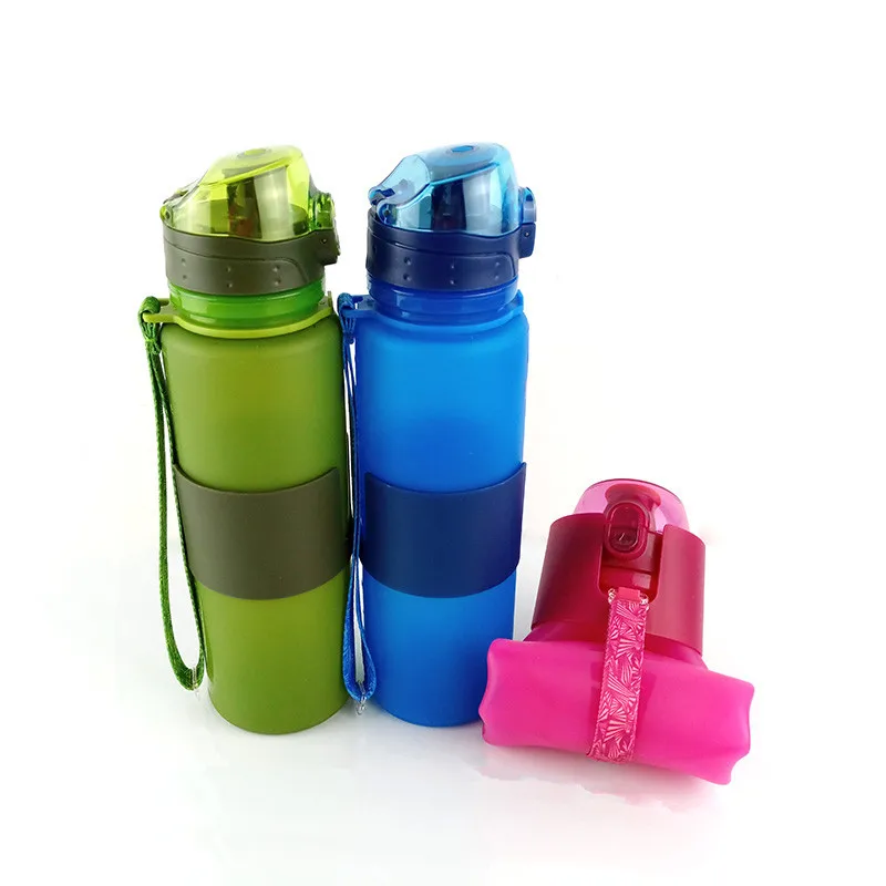 650ml Silicone Collapsible Water Bottle BPA Free Creative Portable Foldable Folding Water Bottle
