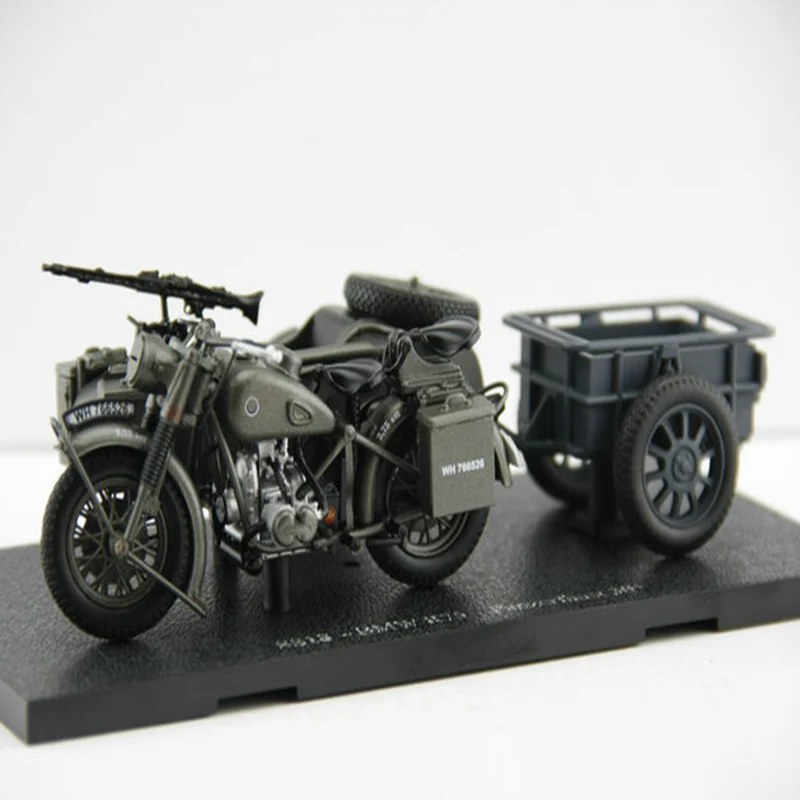 

1:24 Simulation Retro World War II German African Army R75 Trans-three-wheeled Motorcycle With Trailer Collection Model