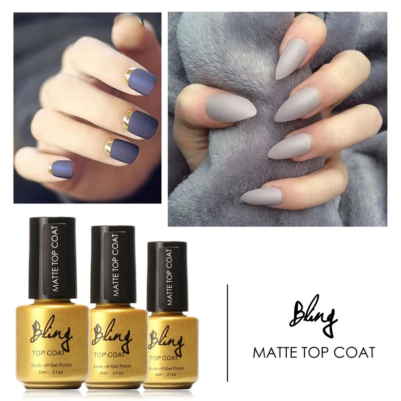 FOCALLURE 6ml Matt Matte Top Coat Nail Gel Polish Nail Art Tips Dull