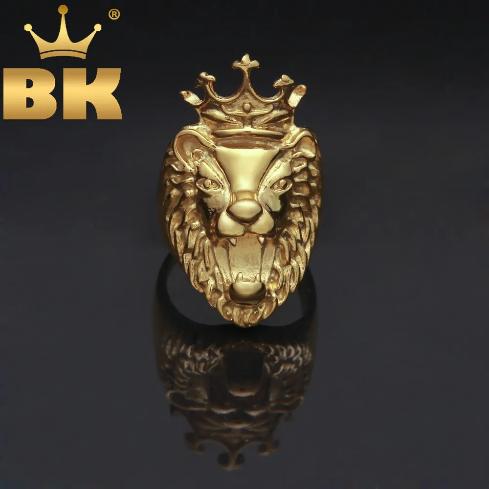 

Hiphop Mens Rings King Crown Lion Luxury Ring Top Quality Gold Color Stainless Steel Fashion Jewelry Wholesale Dropshipping